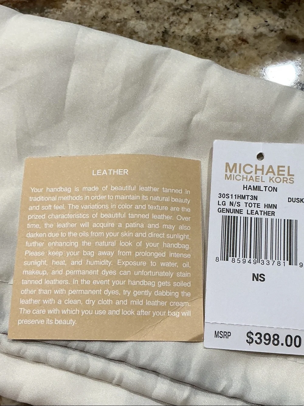 Michael Kors Taupe Genuine Leather Satchel